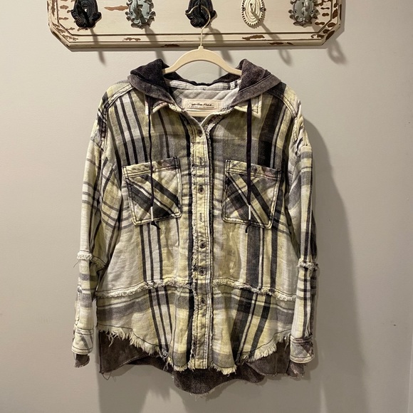 NWOT XS Free People Calico Basin Plaid Buttondown - Picture 11 of 13